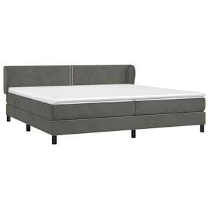 Box spring postel s matrací tmavě šedá 200x200 cm samet - obrázek 3