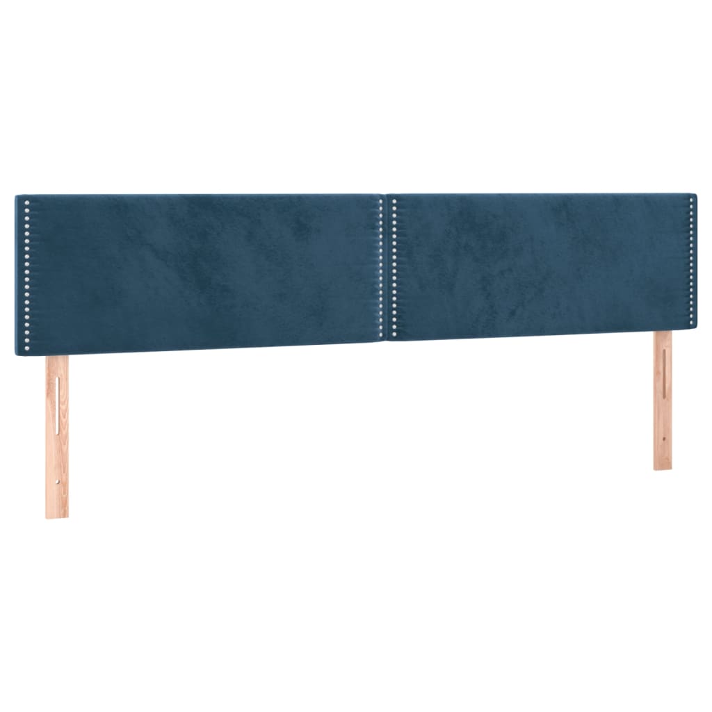 Box spring postel s matrací tmavě modrá 200x200 cm samet