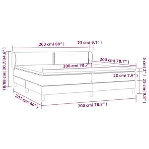 Box spring postel s matrací růžová 200x200 cm samet - obrázek 7