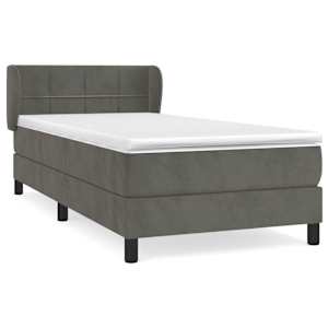 Box spring postel s matrací tmavě šedá 80 x 200 cm samet - obrázek 2