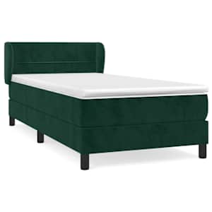 Box spring postel s matrací tmavě zelená 80 x 200 cm samet - obrázek 2