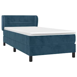 Box spring postel s matrací tmavě modrá 80 x 200 cm samet - obrázek 3