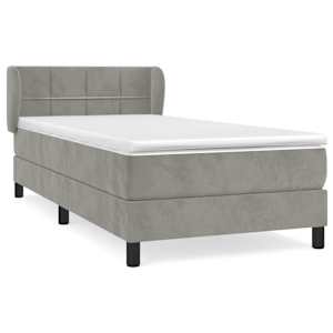Box spring postel s matrací světle šedá 90x190 cm samet - obrázek 2