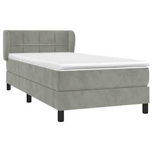 Box spring postel s matrací světle šedá 90x190 cm samet - obrázek 3