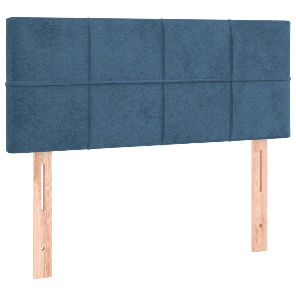 Box spring krevet s madracem tamnoplavi 90x190 cm baršunasti