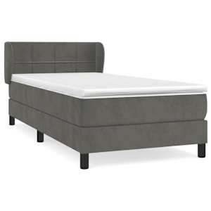 Box spring postel s matrací tmavě šedá 100x200 cm samet - obrázek 2