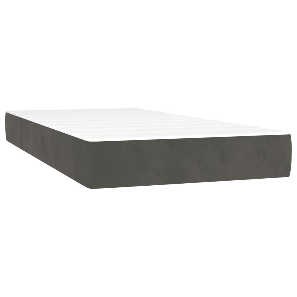 Box spring postel s matrací tmavě šedá 100x200 cm samet