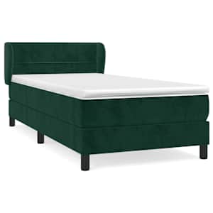 Box spring postel s matrací tmavě zelená 100x200 cm samet - obrázek 2