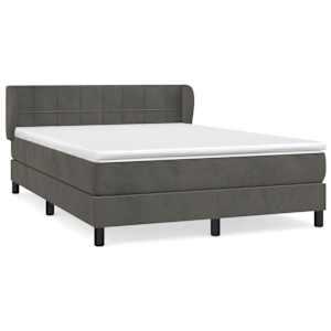 Box spring postel s matrací tmavě šedá 140x200 cm samet - obrázek 2