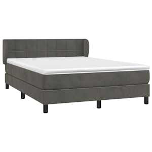 Box spring postel s matrací tmavě šedá 140x200 cm samet - obrázek 3