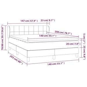 Box spring postel s matrací růžová 140x200 cm samet - obrázek 7