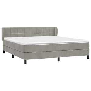 Box spring postel s matrací světle šedá 160x200 cm samet - obrázek 3