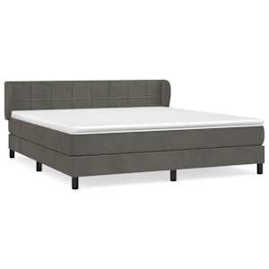 Box spring postel s matrací tmavě šedá 160x200 cm samet - obrázek 2