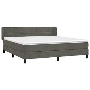Box spring postel s matrací tmavě šedá 160x200 cm samet - obrázek 3
