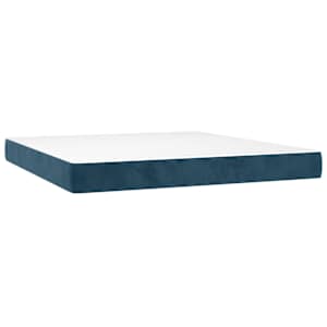 Box spring postel s matrací tmavě modrá 160x200 cm samet - obrázek 5