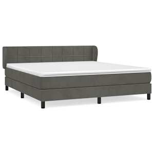 Box spring postel s matrací tmavě šedá 180x200 cm samet - obrázek 2
