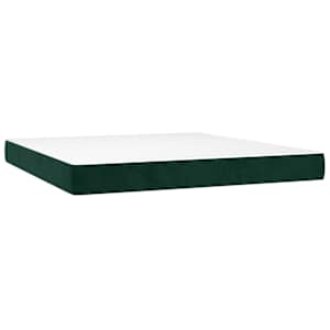 Box spring postel s matrací tmavě zelená 180x200 cm samet - obrázek 5