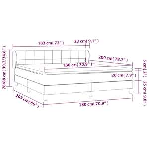 Box spring postel s matrací tmavě modrá 180x200 cm samet - obrázek 8