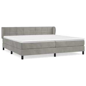 Box spring postel s matrací světle šedá 200x200 cm samet - obrázek 2