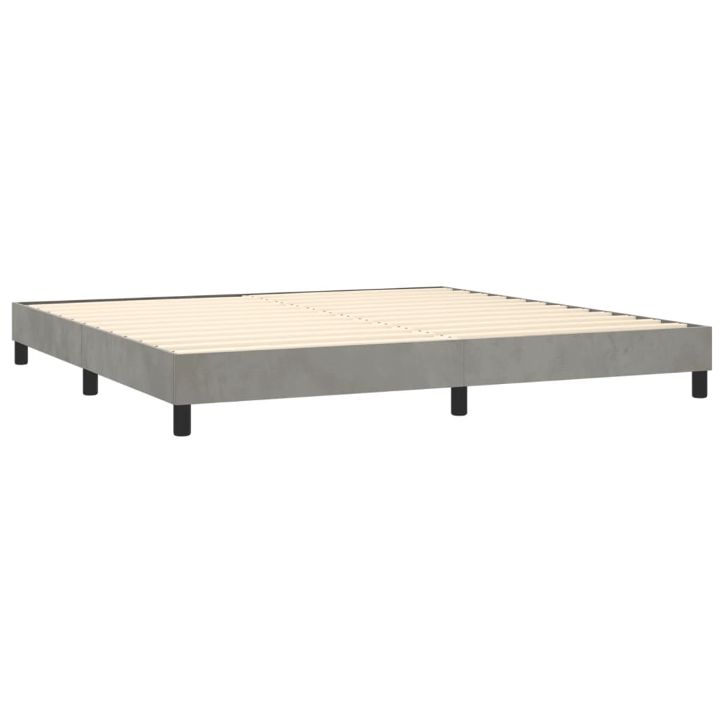 Box spring postel s matrací světle šedá 200x200 cm samet