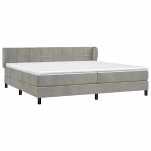 Box spring postel s matrací světle šedá 200x200 cm samet - obrázek 3