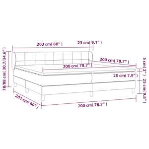 Box spring postel s matrací světle šedá 200x200 cm samet - obrázek 7