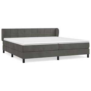 Box spring postel s matrací tmavě šedá 200x200 cm samet - obrázek 2