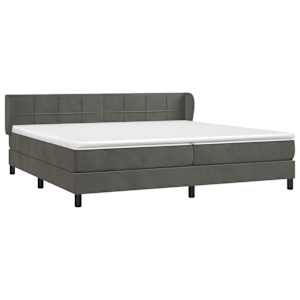 Box spring postel s matrací tmavě šedá 200x200 cm samet - obrázek 3