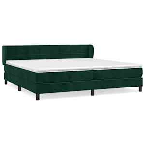Box spring postel s matrací tmavě zelená 200x200 cm samet - obrázek 2