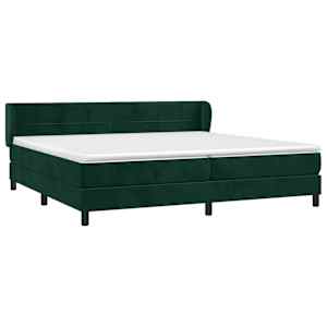 Box spring postel s matrací tmavě zelená 200x200 cm samet - obrázek 3