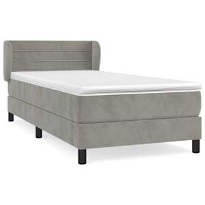 Box spring postel s matrací světle šedá 80 x 200 cm samet - obrázek 2