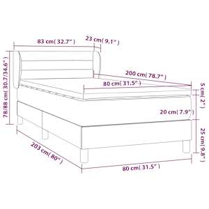 Box spring postel s matrací tmavě zelená 80 x 200 cm samet - obrázek 8