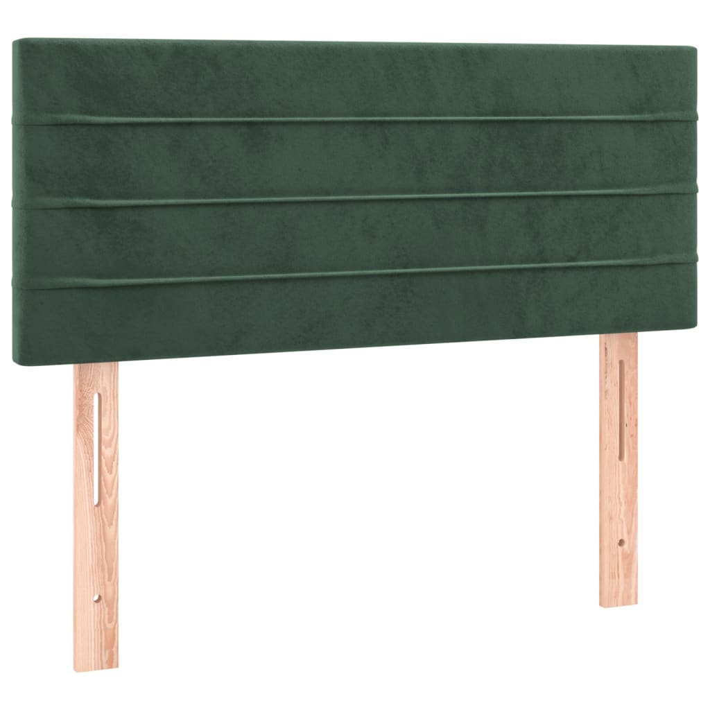 Box spring postel s matrací tmavě zelená 90x190 cm samet