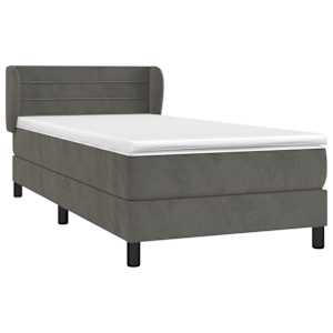 Box spring postel s matrací tmavě šedá 100x200 cm samet - obrázek 3