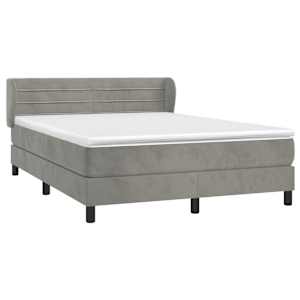 Box spring postel s matrací světle šedá 140x190 cm samet - obrázek 3