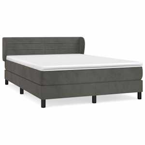 Box spring postel s matrací tmavě šedá 140x200 cm samet - obrázek 2