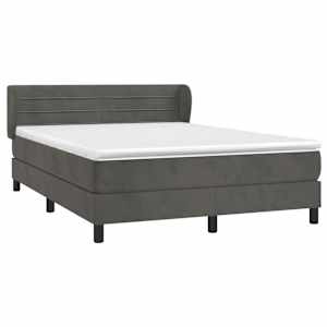 Box spring postel s matrací tmavě šedá 140x200 cm samet - obrázek 3