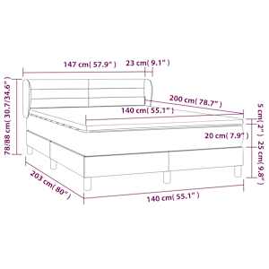 Box spring postel s matrací černá 140x200 cm samet - obrázek 7
