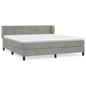 Box spring postel s matrací světle šedá 160x200 cm samet - obrázek 2