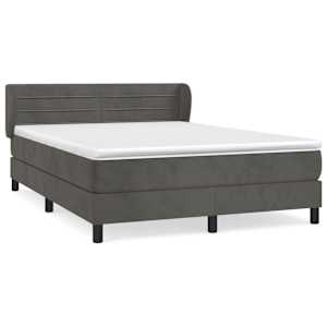Box spring postel s matrací tmavě šedá 160x200 cm samet - obrázek 2