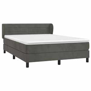 Box spring postel s matrací tmavě šedá 160x200 cm samet - obrázek 3