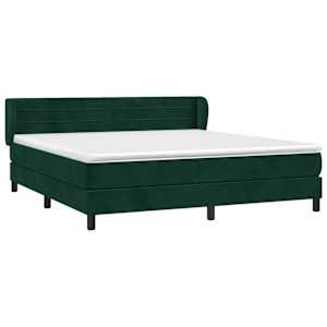 Box spring postel s matrací tmavě zelená 160x200 cm samet - obrázek 3