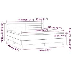 Box spring postel s matrací tmavě zelená 160x200 cm samet - obrázek 8