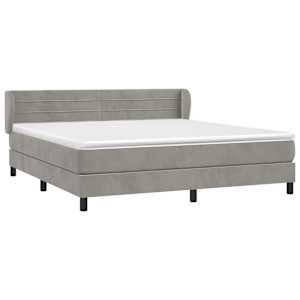 Box spring postel s matrací světle šedá 180x200 cm samet - obrázek 3