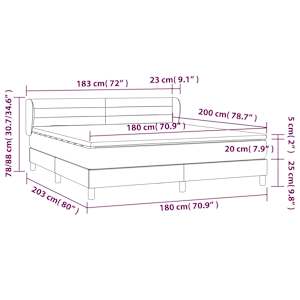 Box spring postel s matrací tmavě šedá 180x200 cm samet - obrázek 7