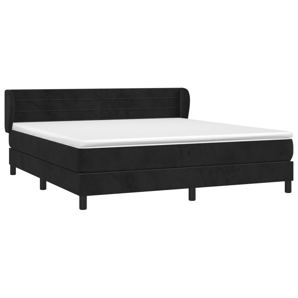 Thumbnail - vidaXL Boxspringbett mit Matratze Schwarz 180x200 cm Samt