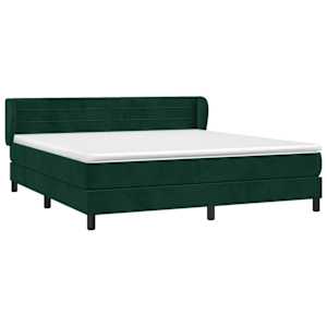 Box spring postel s matrací tmavě zelená 180x200 cm samet - obrázek 3