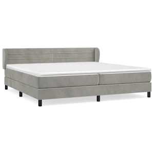 Box spring postel s matrací světle šedá 200x200 cm samet - obrázek 2