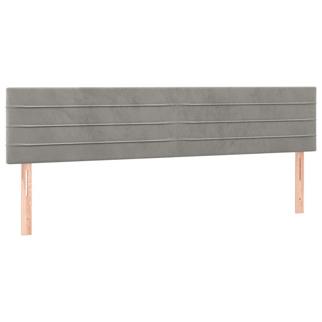 Pat box spring cu saltea, gri deschis, 200x200 cm, catifea