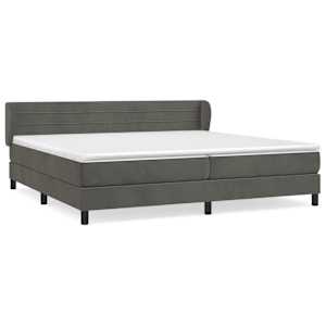 Box spring postel s matrací tmavě šedá 200x200 cm samet - obrázek 2